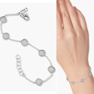 NWT Samuel B. Sterling Silver Cushion Cut Moonstone 
Stone Station Bracelet